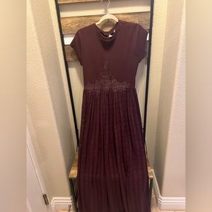 Free people burgundy maxi dress - M